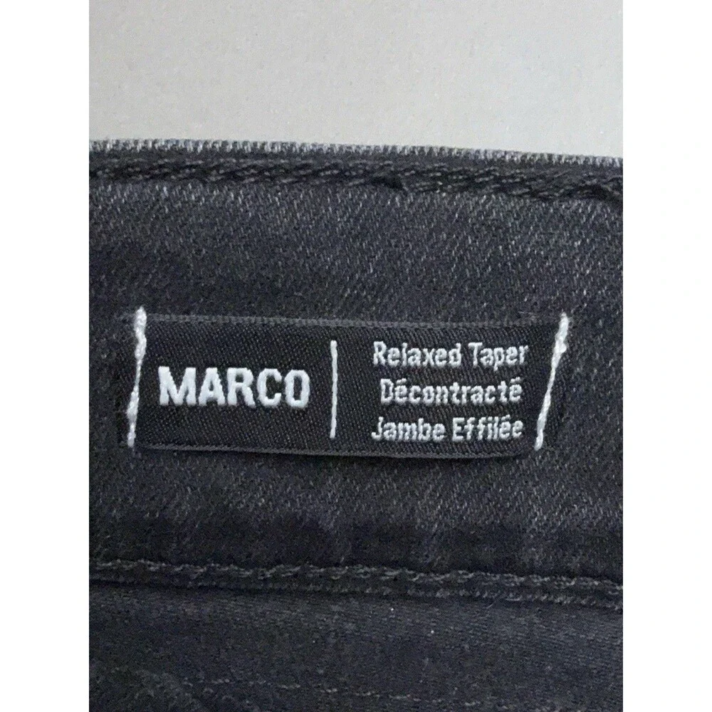 True Religion Marco Relaxed Taper Mens Black Denim Jeans 38x32